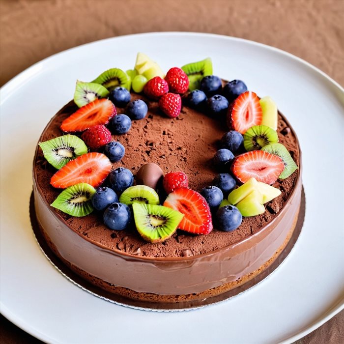 Décoration Simple de Gâteau au Chocolat