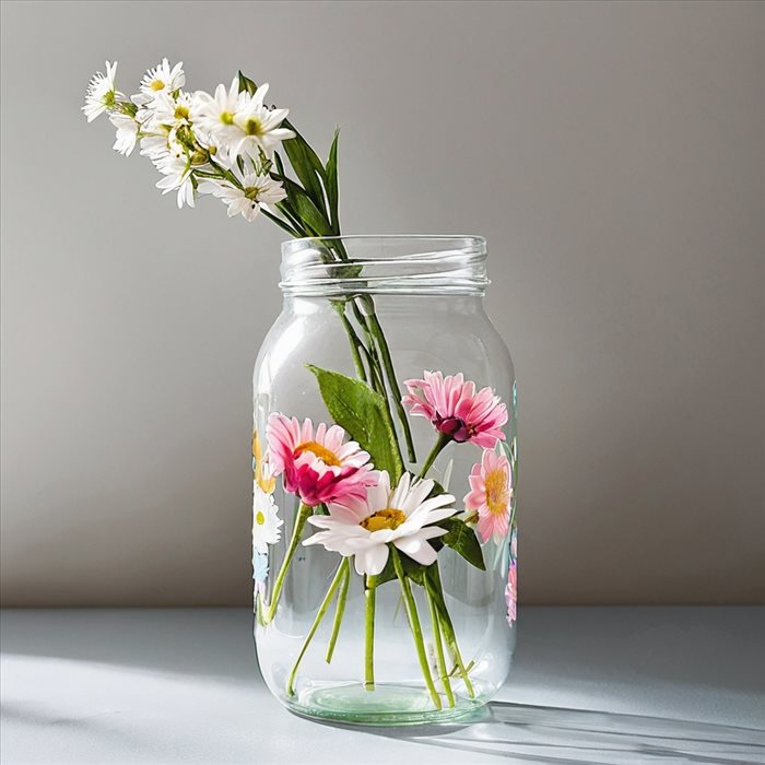 Décoration Simple de Bocal en Verre