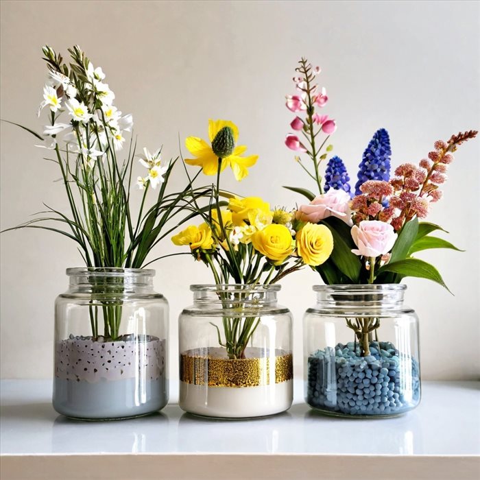 Décoration de Pots en Verre