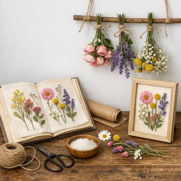 Faire sécher des fleurs pour un cadre décoratif | Guide simple