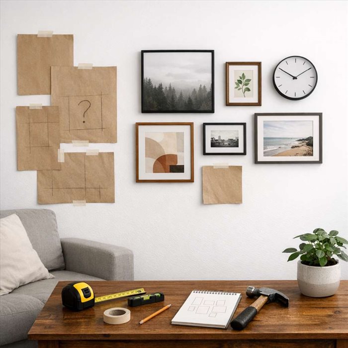 Composition murale avec plusieurs tableaux : guide déco
