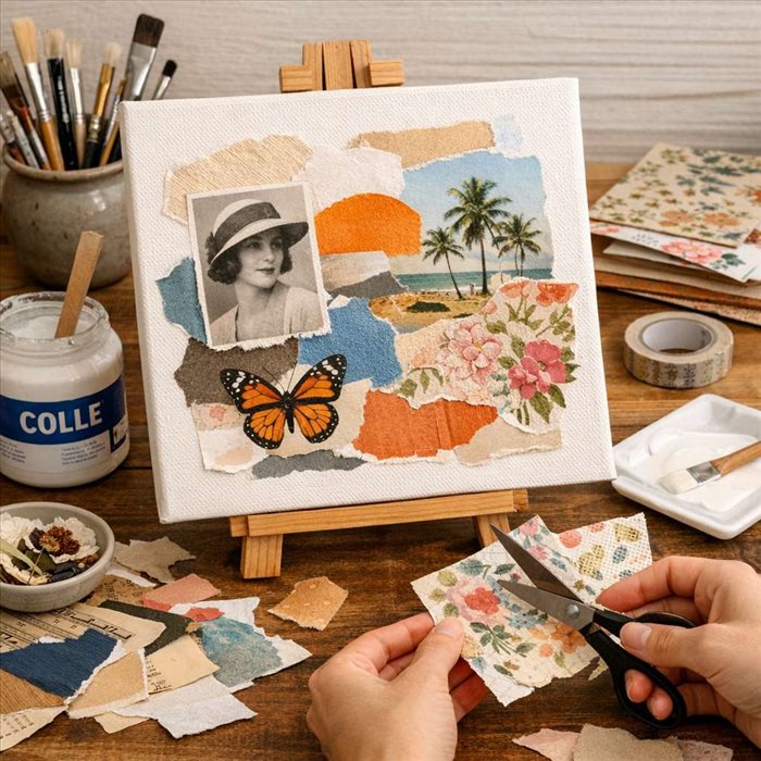 Comment faire un collage artistique sur toile ? Guide complet