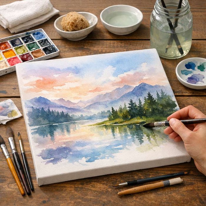 Peinture effet aquarelle sur toile : guide simple et créatif