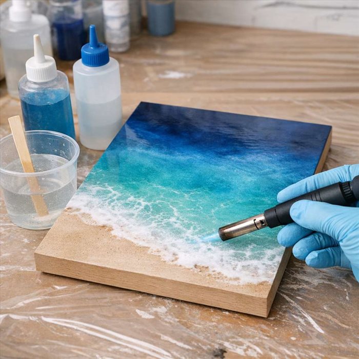 Comment faire un tableau en résine époxy sans bulles ? Astuces