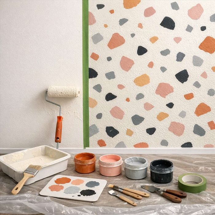 Peinture murale effet terrazzo : guide simple et créatif