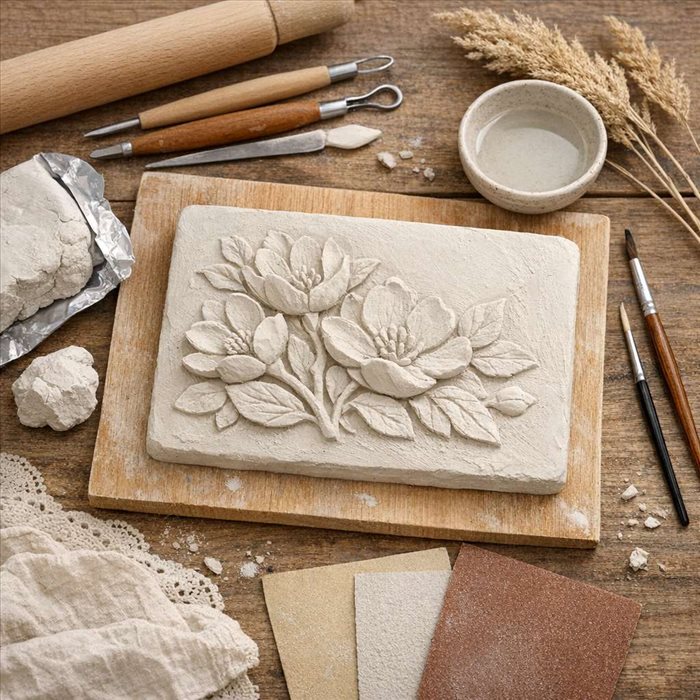 Bas-relief en argile autodurcissante : guide simple et créatif