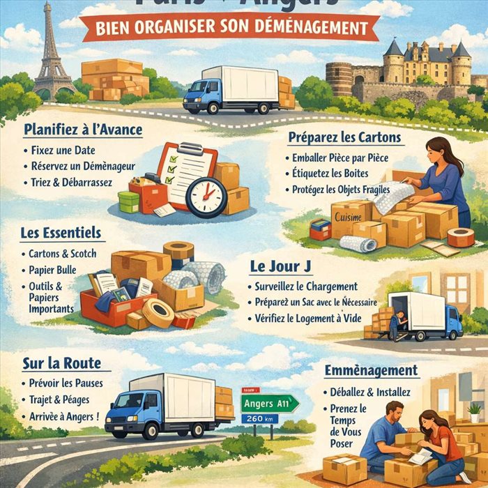 Paris vers Angers : bien organiser son déménagement