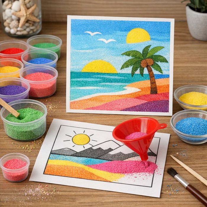 Comment faire un tableau en sable coloré ? Guide simple