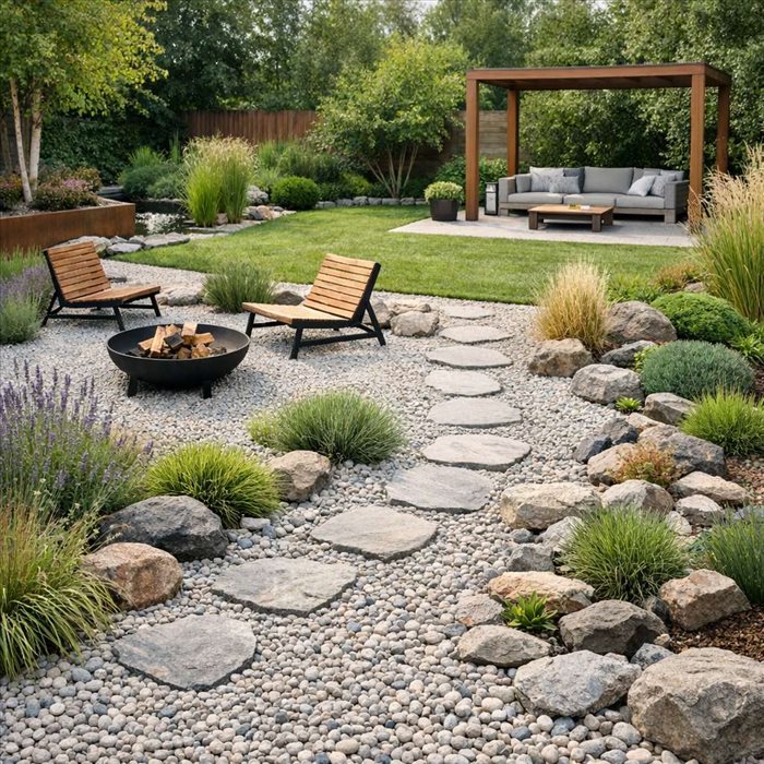 Jardin avec gravier : idées d’aménagement élégantes et durables