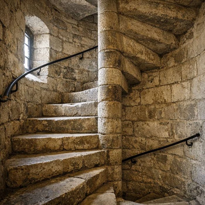 Escaliers médiévaux vers la droite : pourquoi ce choix ?