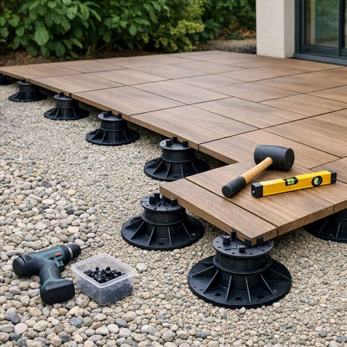 Terrasse sur plots et gravier : guide complet pour une pose réussie