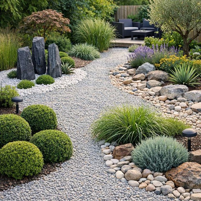 Jardins avec gravier : 7 modèles inspirants pour votre extérieur