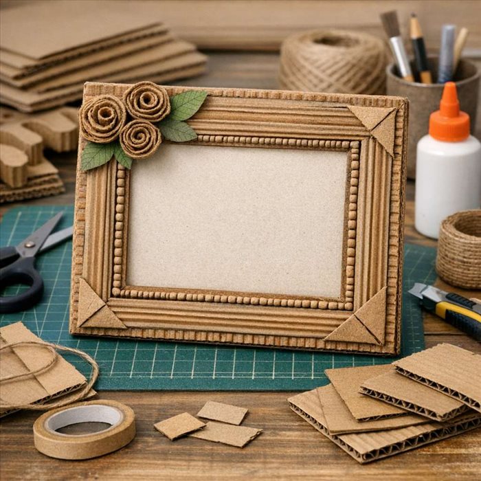 Cadre décoratif en carton recyclé : guide simple et créatif