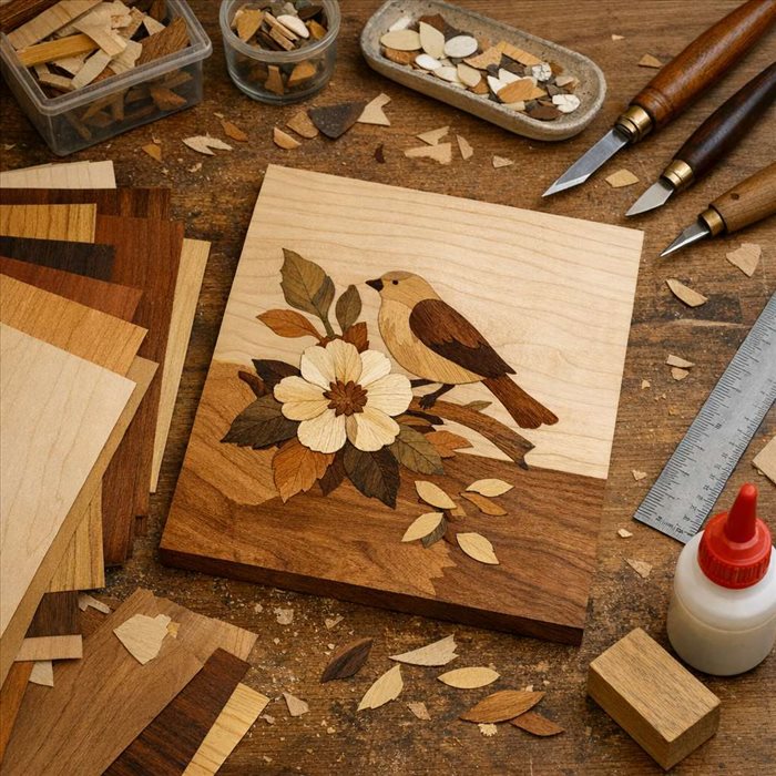 Marqueterie sur bois : essences, techniques et fabrication