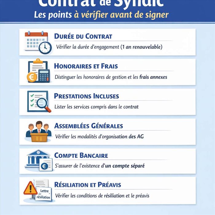 Contrat de syndic : points clés à vérifier avant de signer