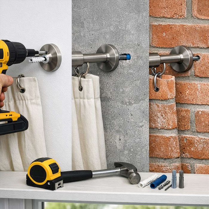 Comment installer une tringle à rideaux sur placo, béton ou brique ?